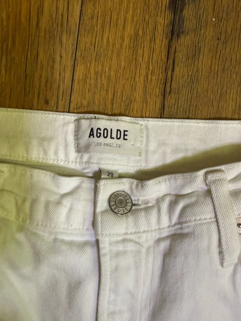 AGOLDE Toni White Jeans distressed ankles Size 29